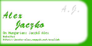 alex jaczko business card